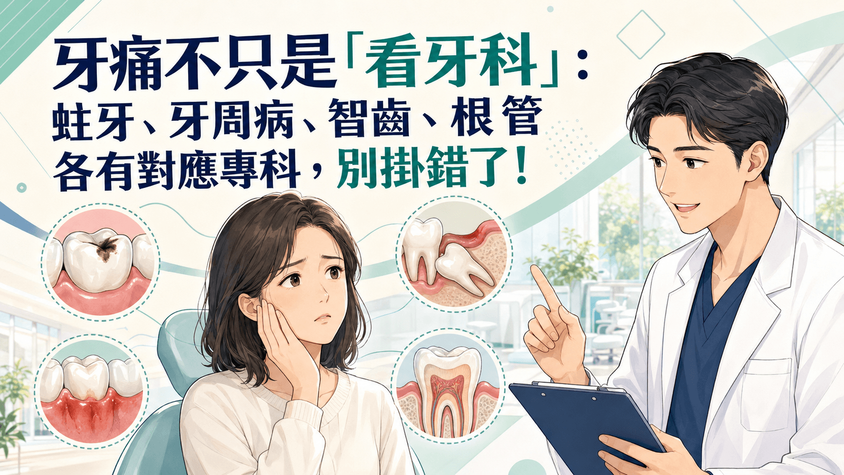 牙痛不只是「看牙科」：蛀牙、牙周病、智齒、根管各有對應專科，別掛錯了！